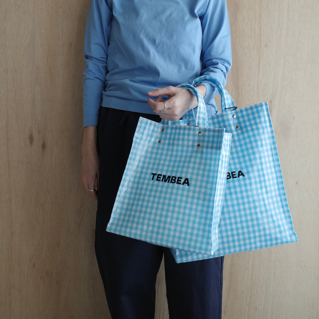 TEMBEA/ PAPER TOTE col.GINGHAM/SAX