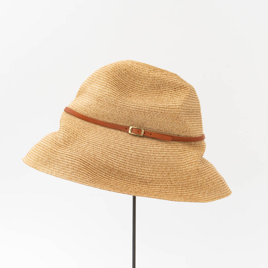 2026SS mature ha.|BOXED HAT 11cm brim leather belt MBOX-101LT-DY