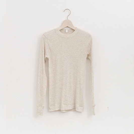 homspun|40/1丸胴テレコクルーネックプルオーバー 252-6014 261-6014(2.oatmeal)