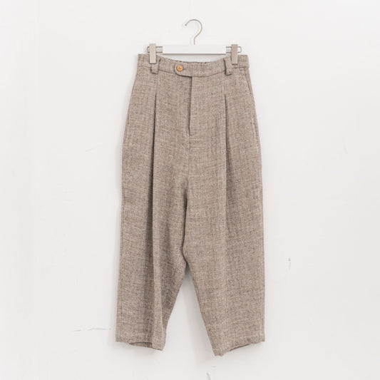 atelier naruse|WOMEN shetland wool linen tuck wide pants na-f05113(beige)
