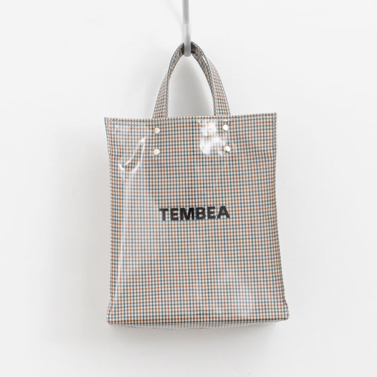 TEMBEA|PAPER TOTE col.CHECK BEIGE/BLUE