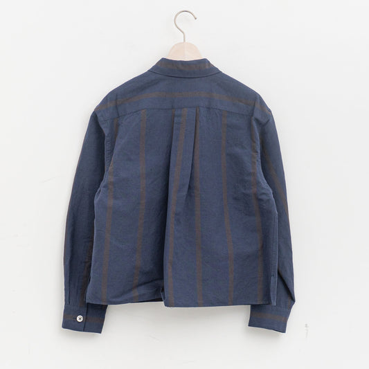 MARGARET HOWELL|WOMEN BOLD STRIPE COTTON LINEN SHIRT 578-6153217-suomi