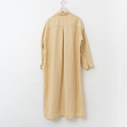 【SALE) homspun|WOMEN コットンリネンバイオ長袖ワンピース 251-1641-YS