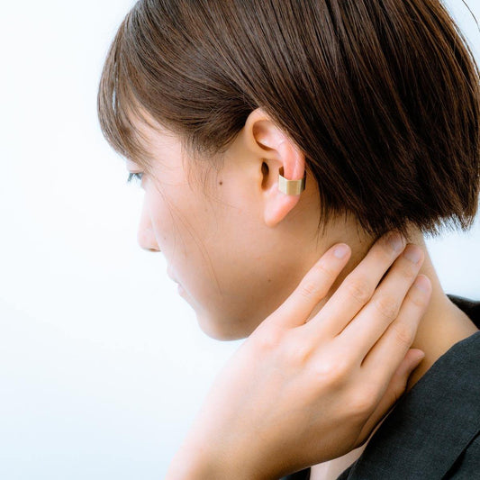 _Fot/ brass plate earring S _ angular 0902a - haus-netstore