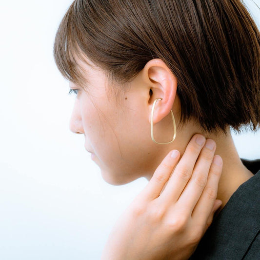 _Fot/ brass plate earring square 0804a - haus-netstore