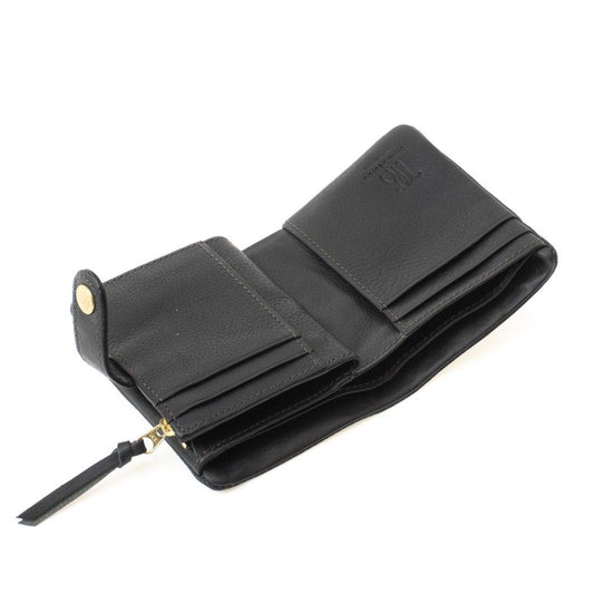 CINQ/ 2つ折り財布 col.ブラック 数量限定 縁と金運を結ぶ縁起物五円玉付き! - haus-netstore