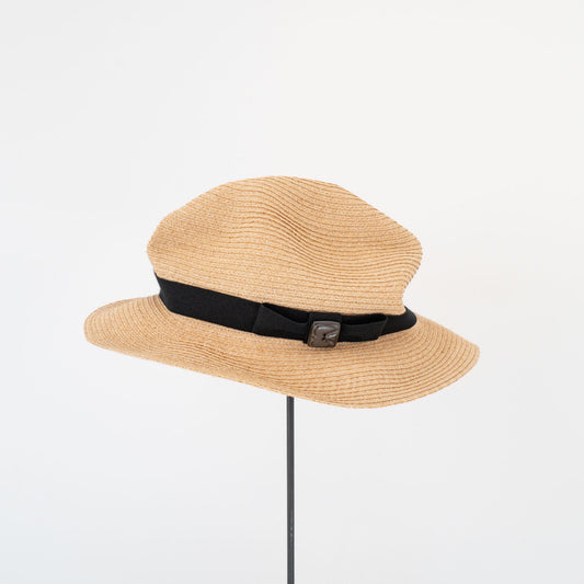 mature ha. / BIRD'S WORDS Collaboration BOXED HAT raffia 6cm brim CBOX-405PTB-Y - haus-netstore