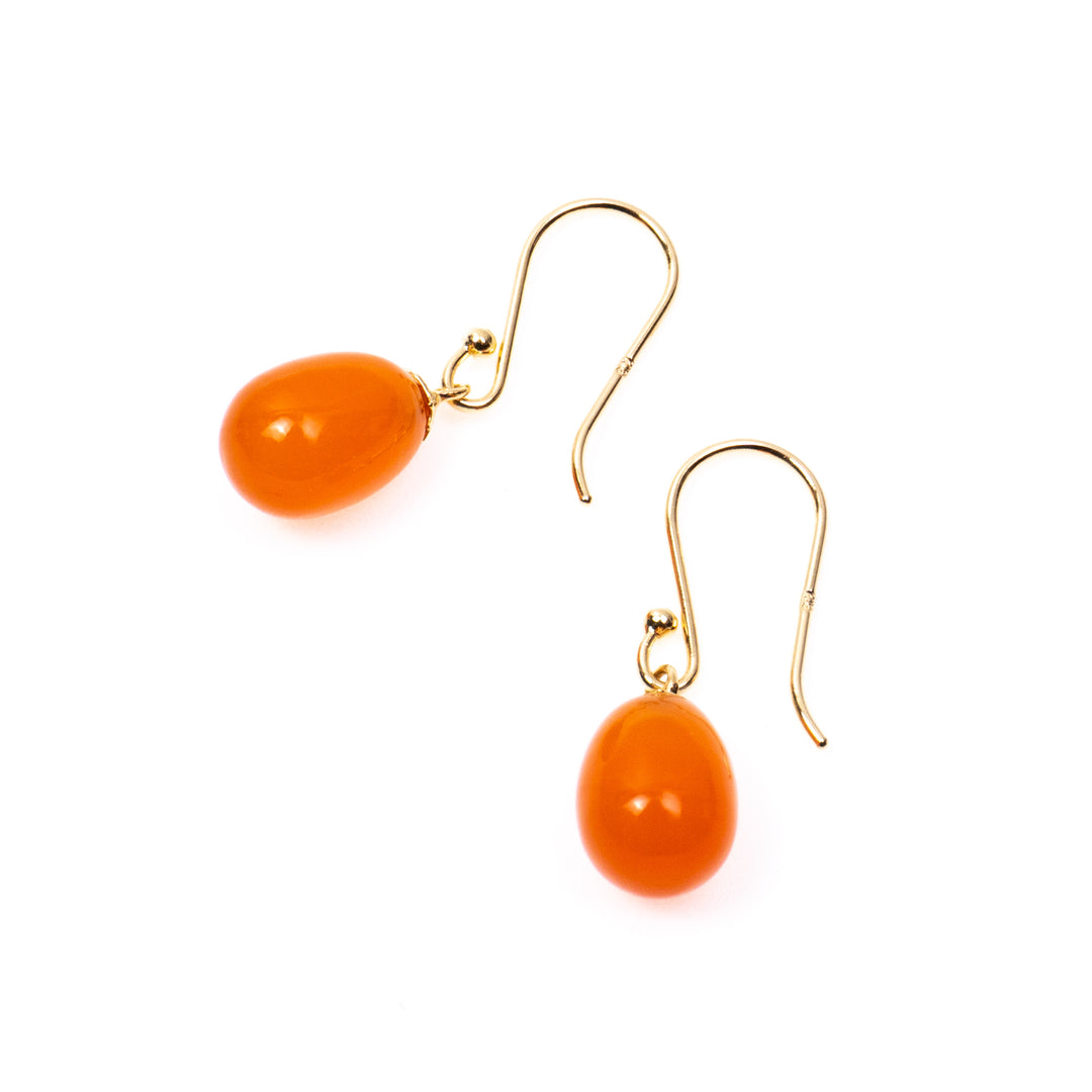 SOURCE/ Small Egg Earrings col.Carnelian-Y・ - haus-netstore