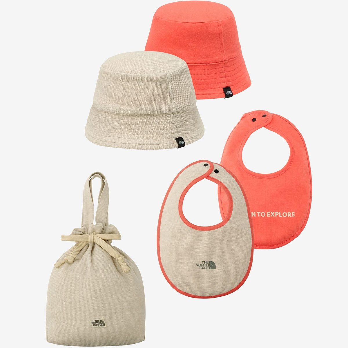 キッズ - THE NORTH FACE｜Baby Hat&Bib Set NNB02610（FI フォッシルアイボリー）