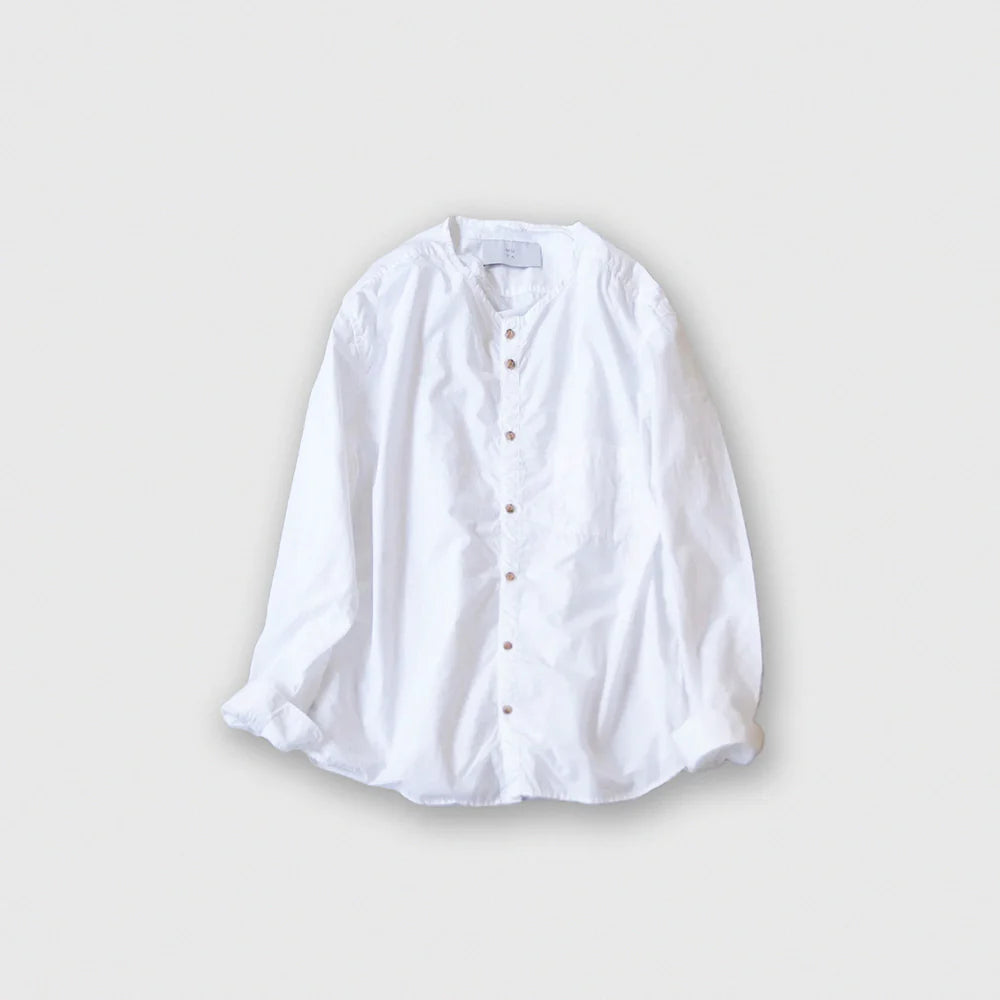 MUYA｜80/1 Nerd shirts no collar No.2504-suomi（white）