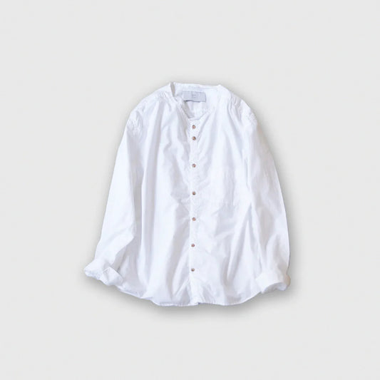 MUYA｜80/1 Nerd shirts no collar No.2504-suomi（white）
