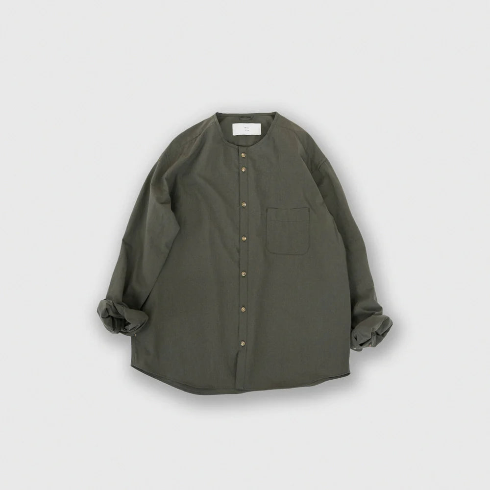 MUYA｜80/1 Nerd shirts no collar No.2504-suomi（charcoal）