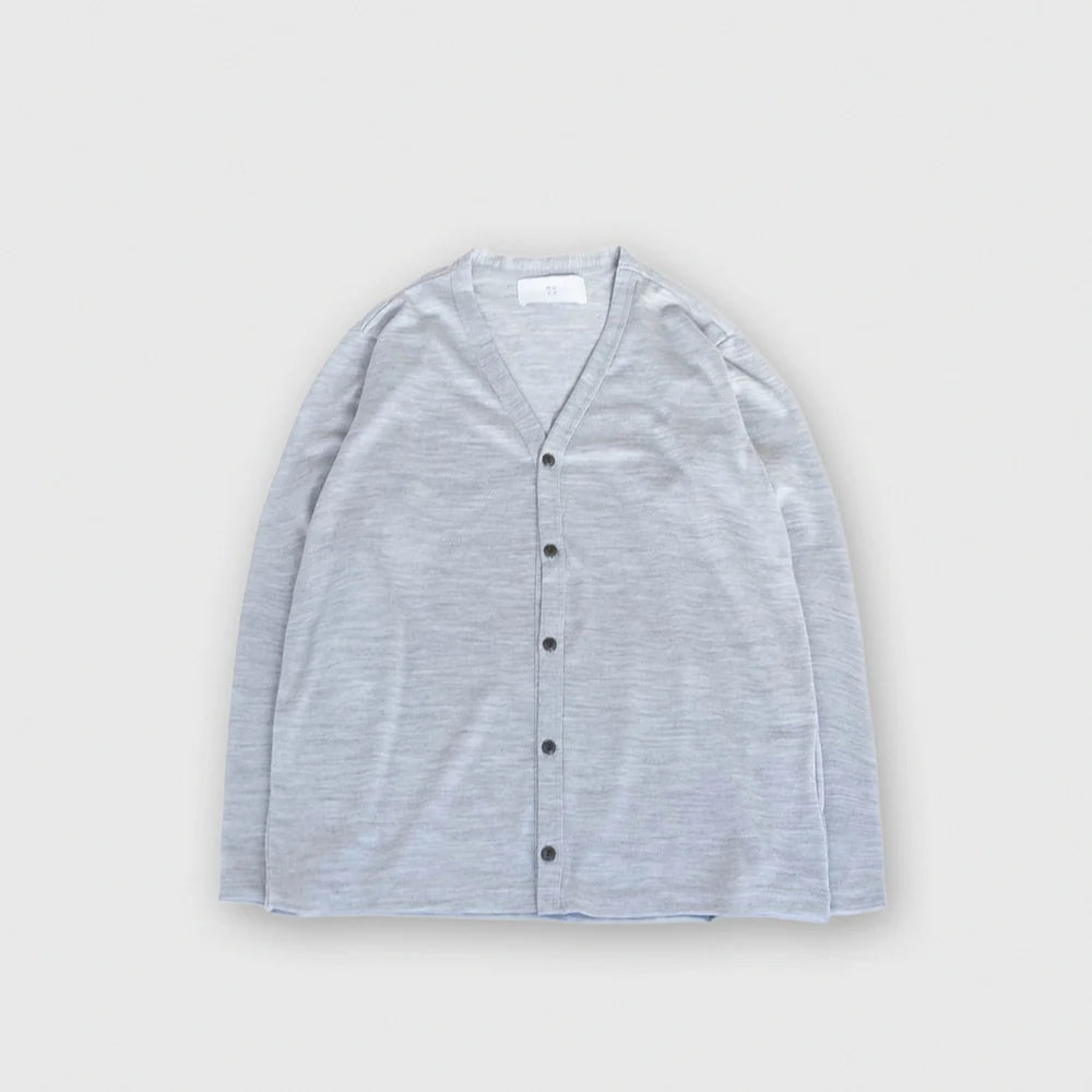 MUYA｜Merino wool Vneck cardigan No.2624-suomi（l.gray）
