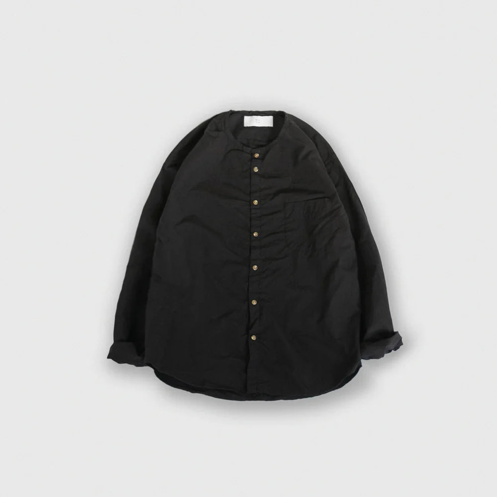 MUYA｜80/1 Nerd shirts no collar No.2504-suomi（black）