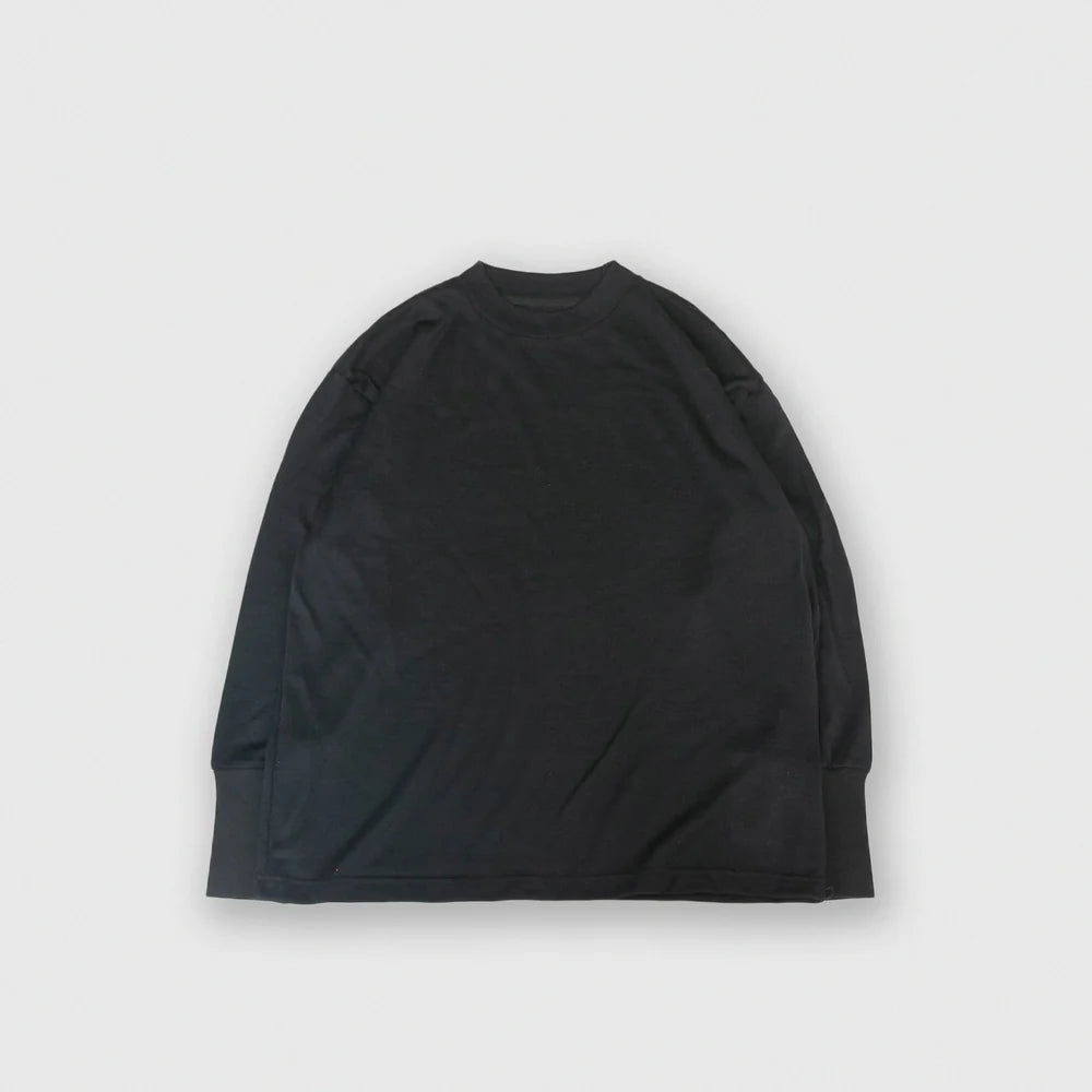 MUYA｜Merino wool crew neck T-shirts No.2622-suomi（black）