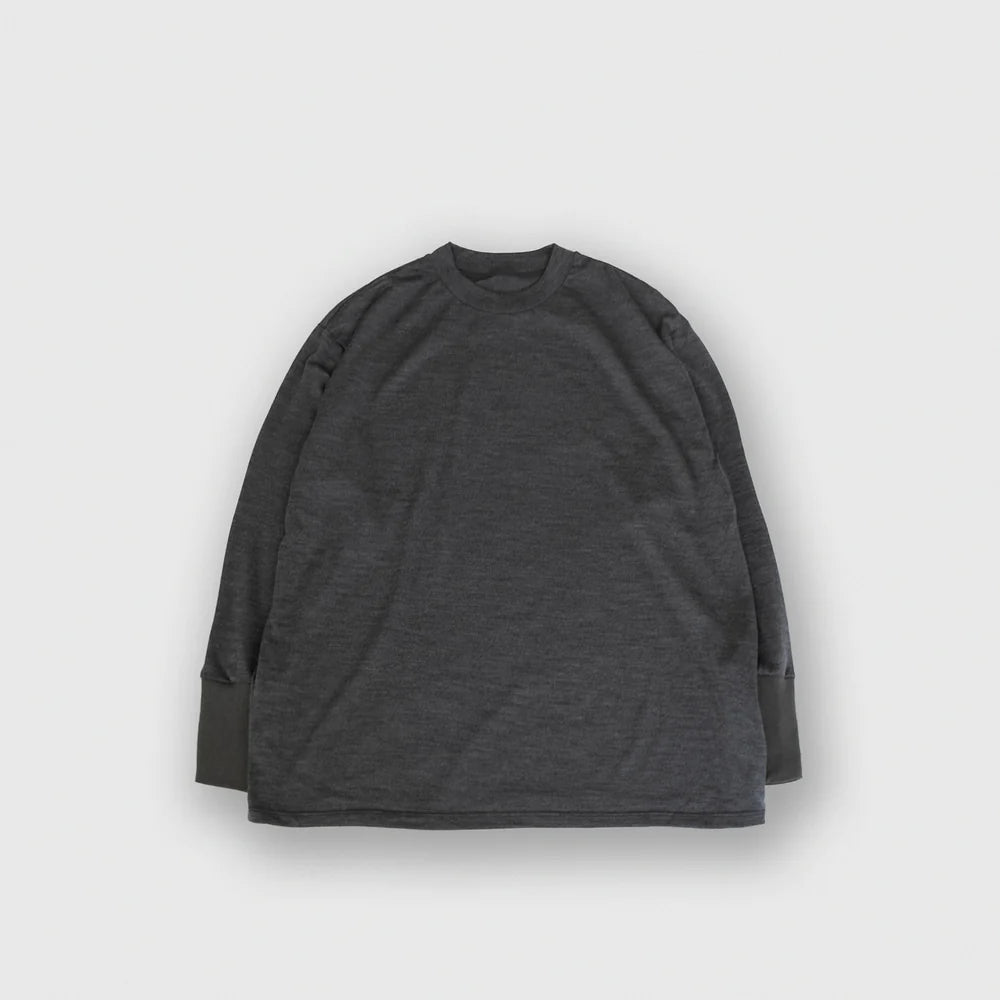 MUYA｜Merino wool crew neck T-shirts No.2622-suomi（charcoal）