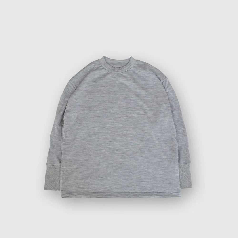 MUYA｜Merino wool crew neck T-shirts No.2622-suomi（l.gray）