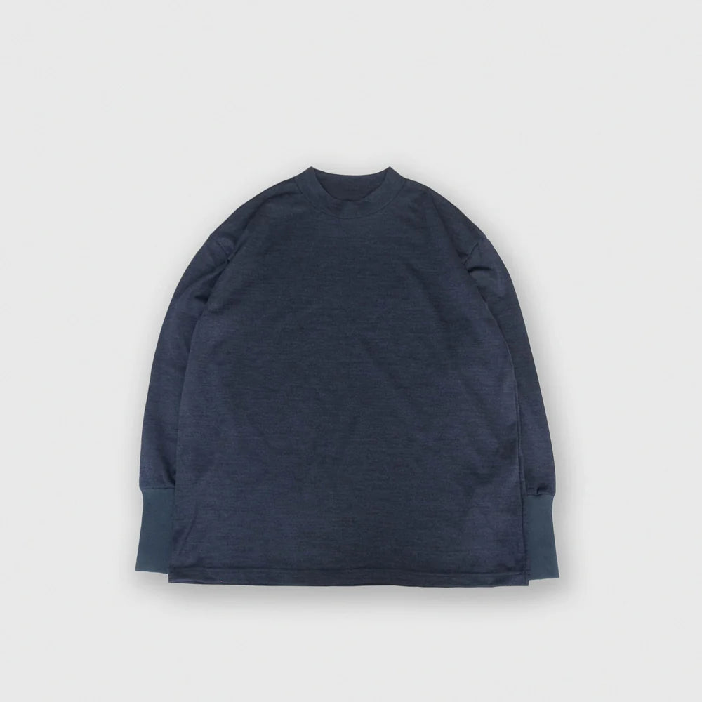 MUYA｜Merino wool crew neck T-shirts No.2622-suomi（navy）