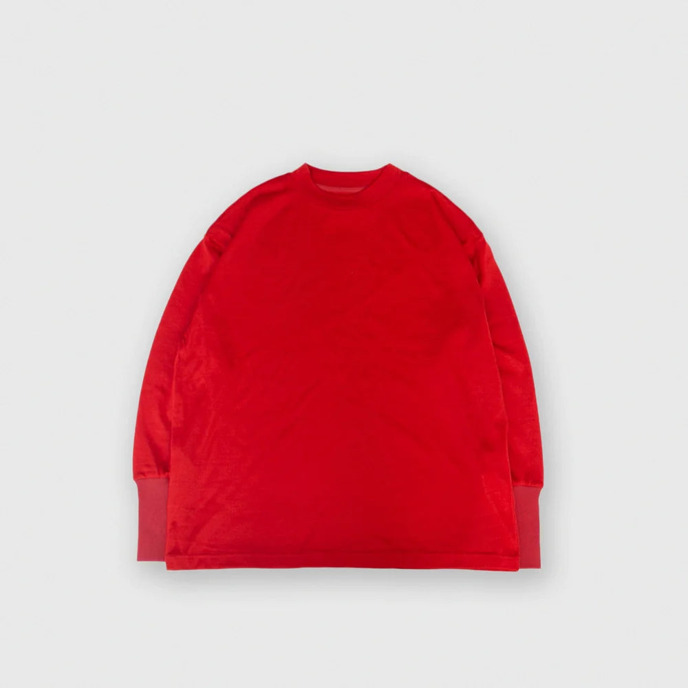 MUYA｜Merino wool crew neck T-shirts No.2622-suomi（red）