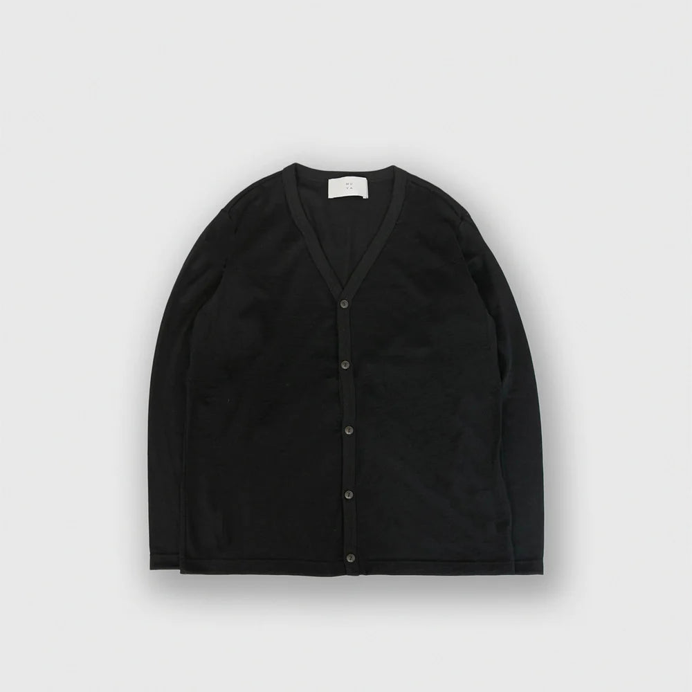 MUYA｜Merino wool Vneck cardigan No.2624-suomi（black）