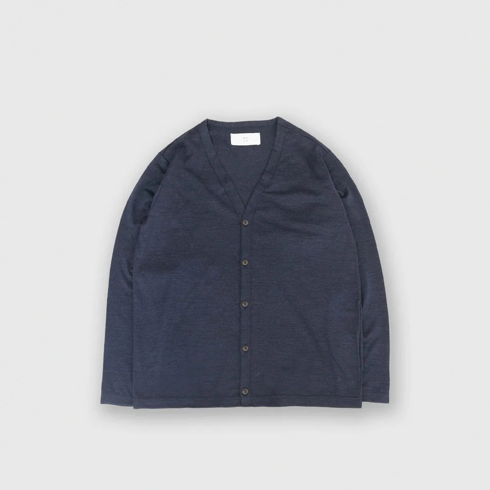 MUYA｜Merino wool Vneck cardigan No.2624-suomi（navy）