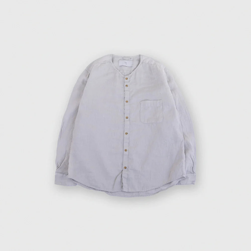 MUYA/　Linen nerd shirts no collar No.2653-suomi