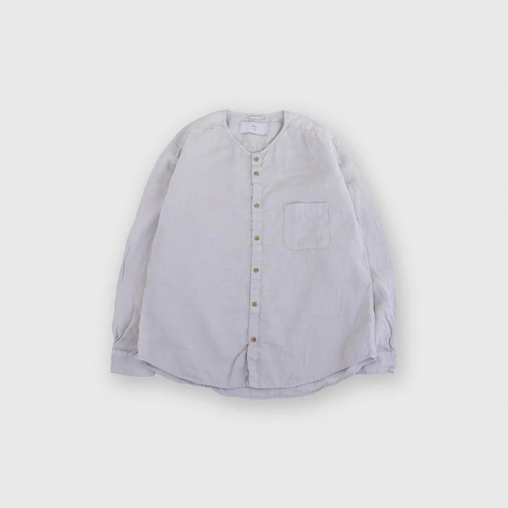 MUYA/　Linen nerd shirts no collar No.2653-suomi