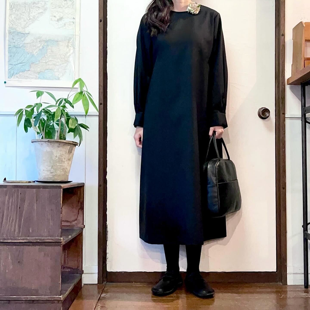 atelier naruse /WOMEN　black formal A line one-piece dress / black na-F03070