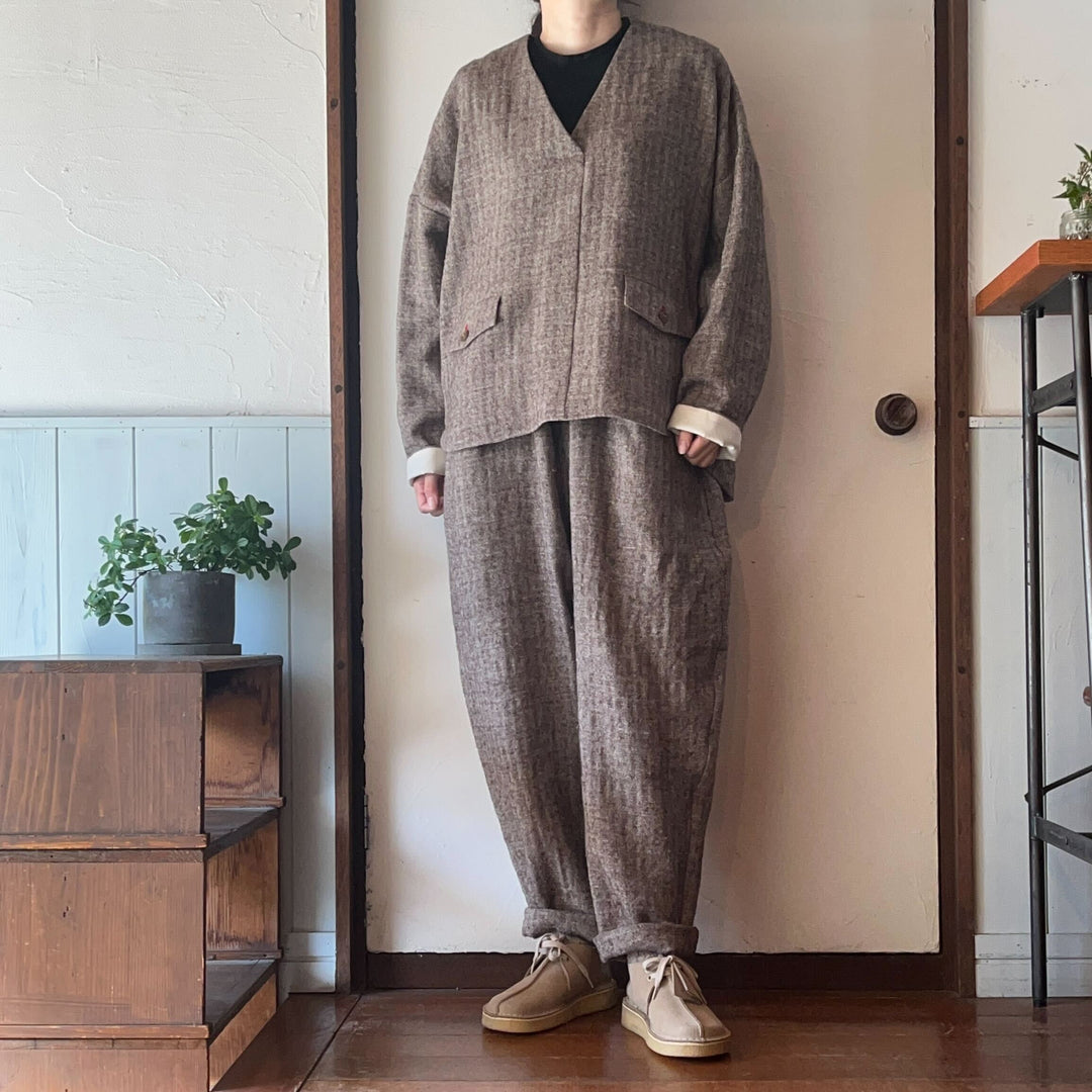 atelier naruse /WOMEN　shetland wool linen sarrouel pants  na-f05101