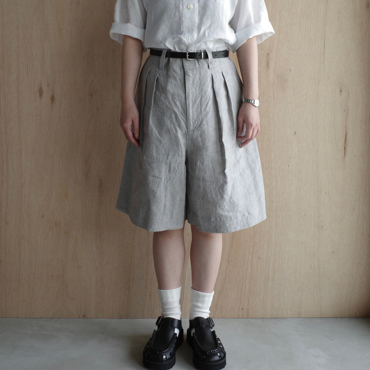 MARGARET HOWELL｜WOMEN　YARN DYED LINEN TROUSERS-suomi