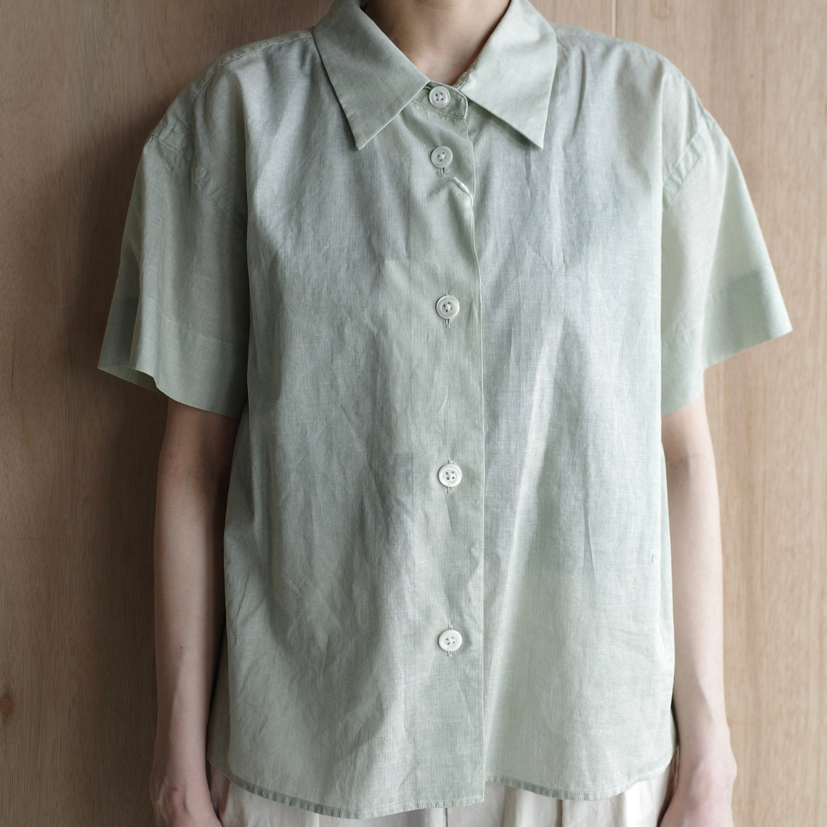 MARGARET HOWELL｜WOMEN　HAIRLINE STRIPE COTTON LINEN SHIRT-suomi