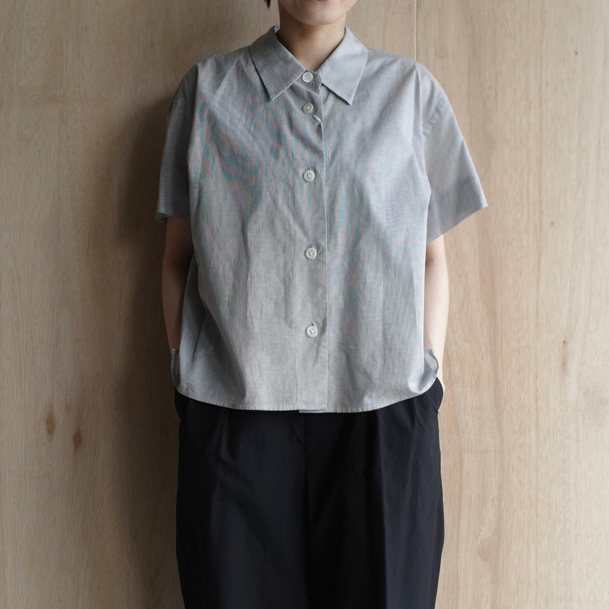 MARGARET HOWELL｜WOMEN　HAIRLINE STRIPE COTTON LINEN SHIRT-suomi