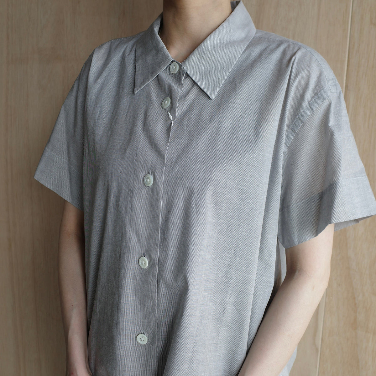 MARGARET HOWELL｜WOMEN　HAIRLINE STRIPE COTTON LINEN SHIRT-suomi