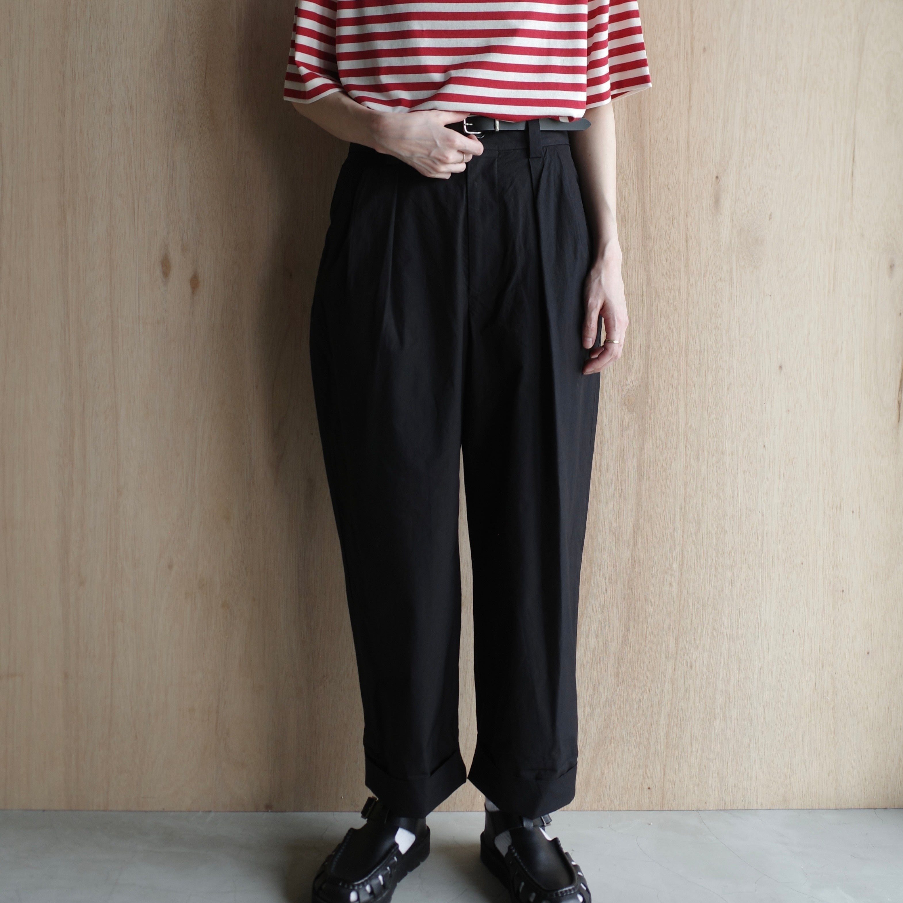 MARGARET HOWELL｜WOMEN WASHED COTTON POPLIN TROUSERS-suomi – haus
