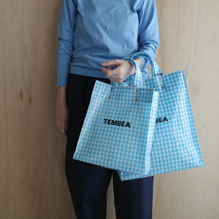 TEMBEA/　PAPER TOTE col.GINGHAM/SAX