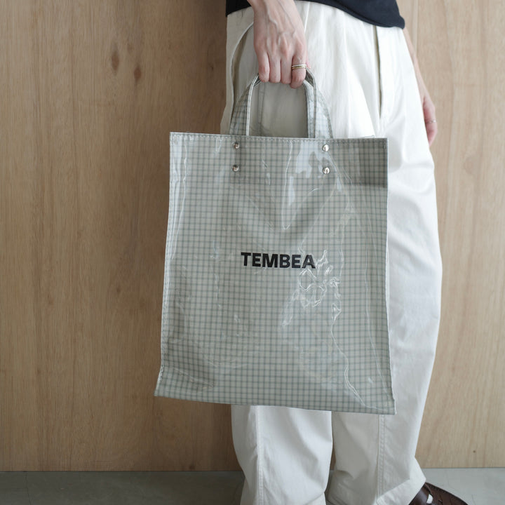 TEMBEA/　PAPER TOTE col.CHECK GREY-GREEN