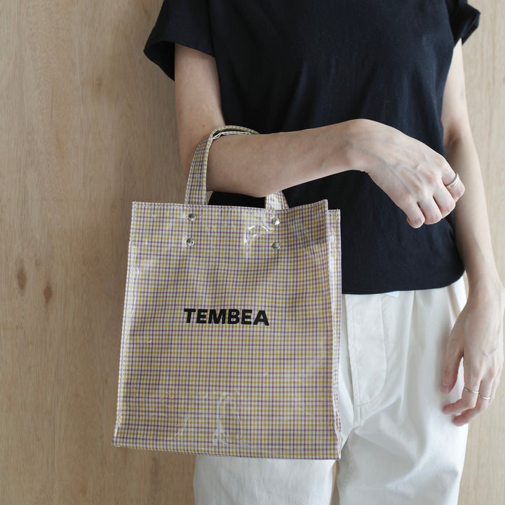TEMBEA/　PAPER TOTE col.CHECK BEIGE-YELLOW