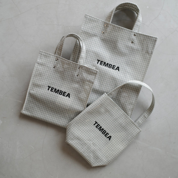 TEMBEA/　PAPER TOTE col.CHECK GREY-GREEN