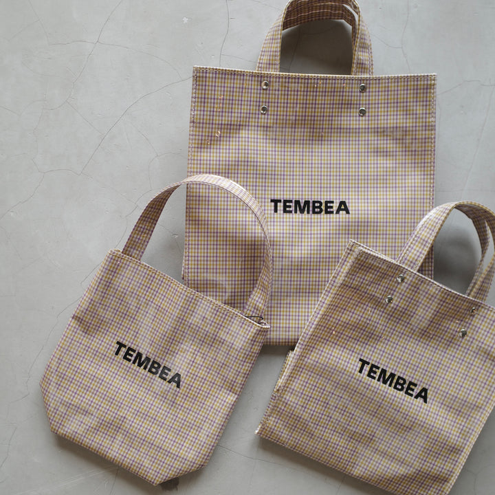 TEMBEA/　PAPER TOTE col.CHECK BEIGE-YELLOW