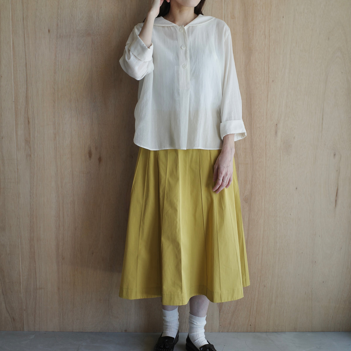 MARGARET HOWELL｜WOMEN　COTTON SILK CHIFFON SHIRT　5785253202-suomi