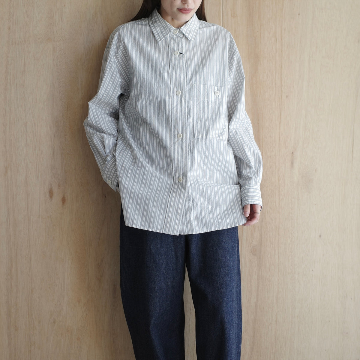MHL.｜WOMEN　PJ STRIPE COTTON POPLIN SHIRT 5955253204