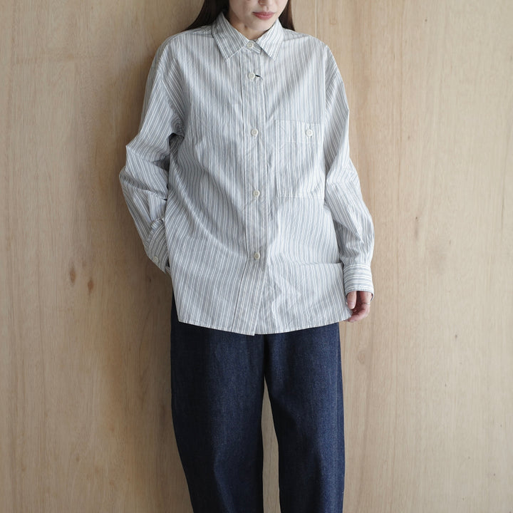 MHL. /WOMEN　PJ STRIPE COTTON POPLIN SHIRT 5955253204