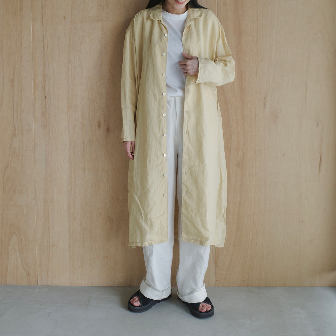 homspun/WOMEN　　コットンリネンバイオ長袖ワンピース　251-1641-YS