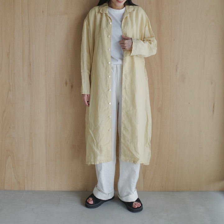 homspun/WOMEN　　コットンリネンバイオ長袖ワンピース　251-1641-YS