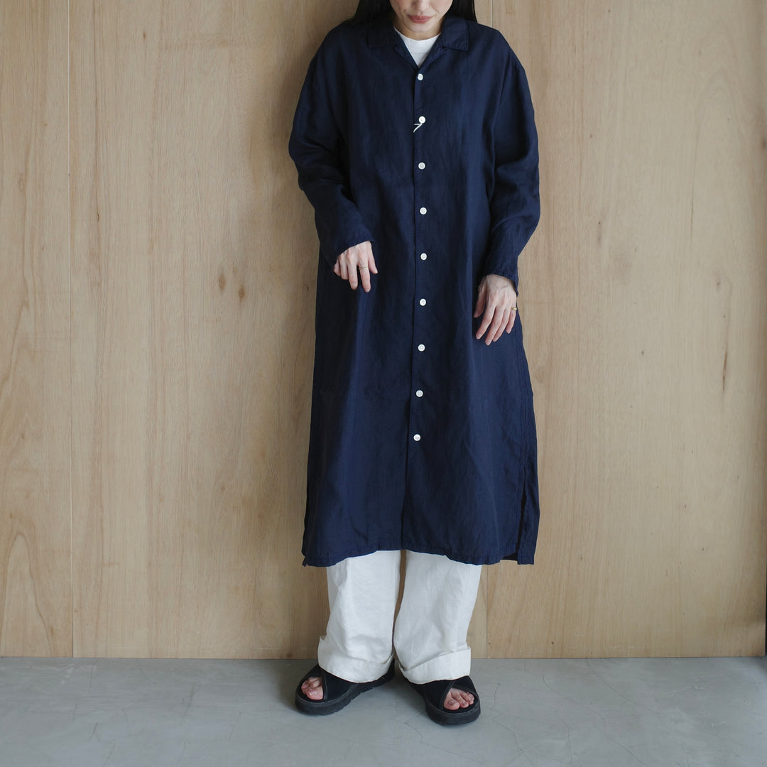 homspun/WOMEN　　コットンリネンバイオ長袖ワンピース　251-1641-YS