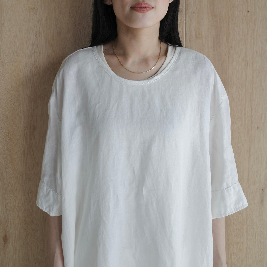 homspun/WOMEN　コットンリネンバイオ半袖ワンピース 251-1642-YS