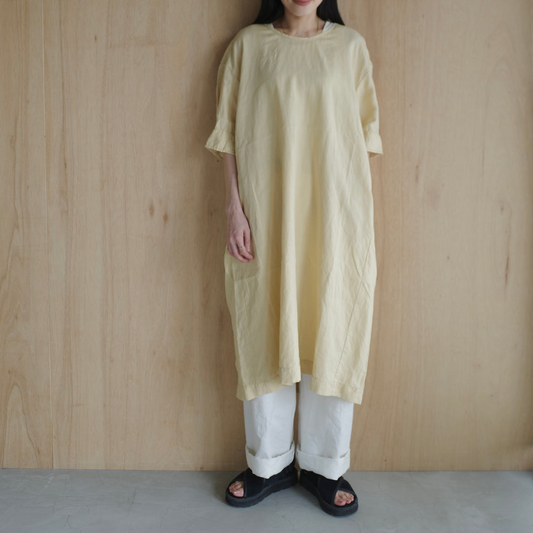 homspun/WOMEN　コットンリネンバイオ半袖ワンピース 251-1642-YS