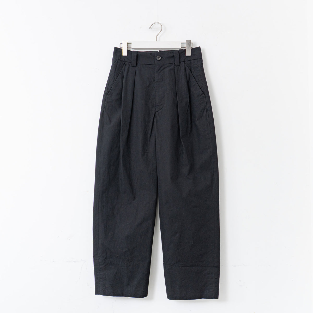 MARGARET HOWELL｜WOMEN　WASHED COTTON POPLIN TROUSERS-suomi（010.BLACK）