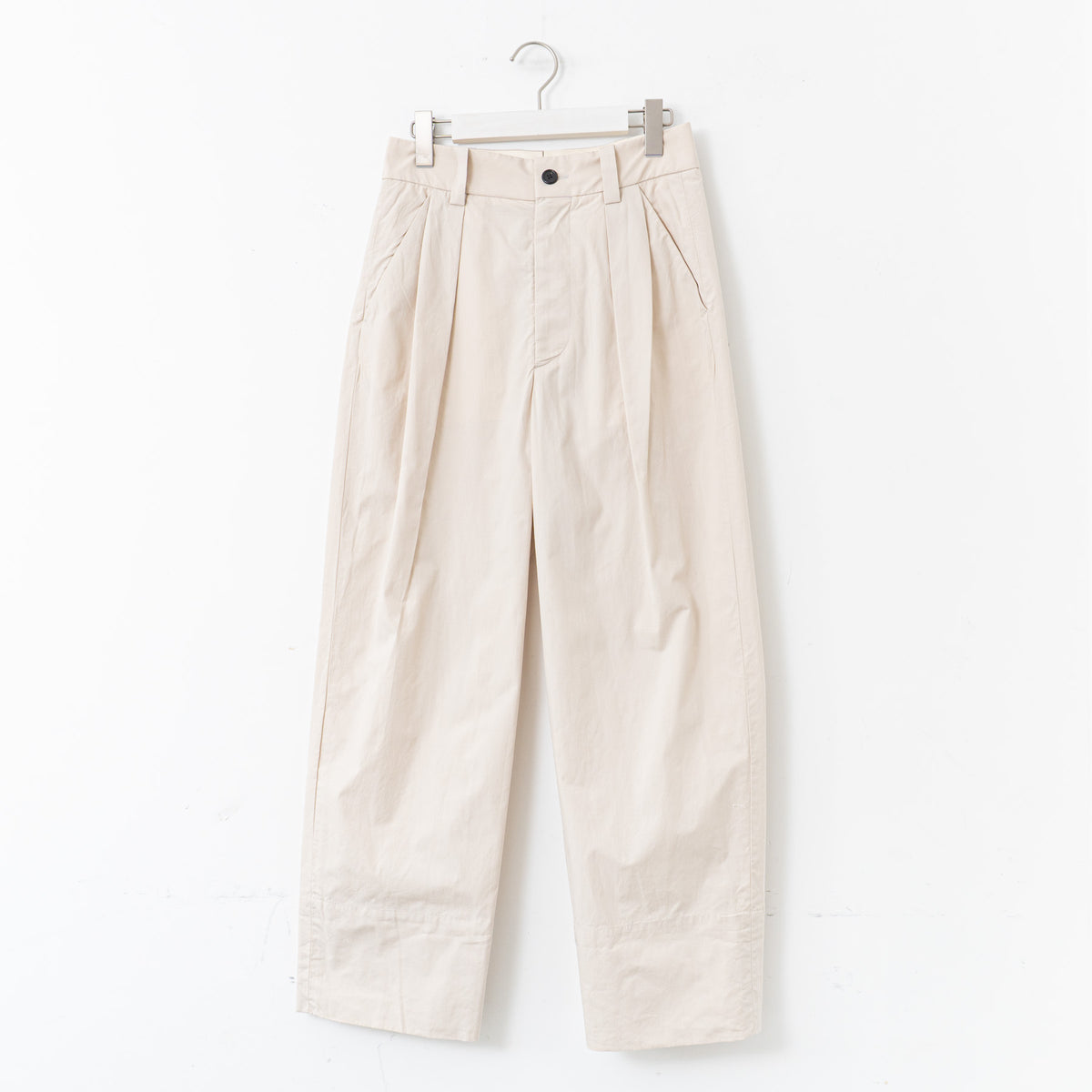 MARGARET HOWELL｜WOMEN　WASHED COTTON POPLIN TROUSERS-suomi（032.ECRU）
