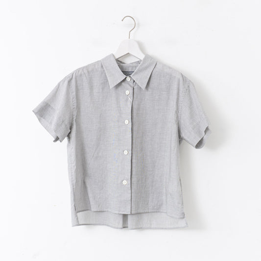 MARGARET HOWELL｜WOMEN　HAIRLINE STRIPE COTTON LINEN SHIRT-suomi（050.BROWN）